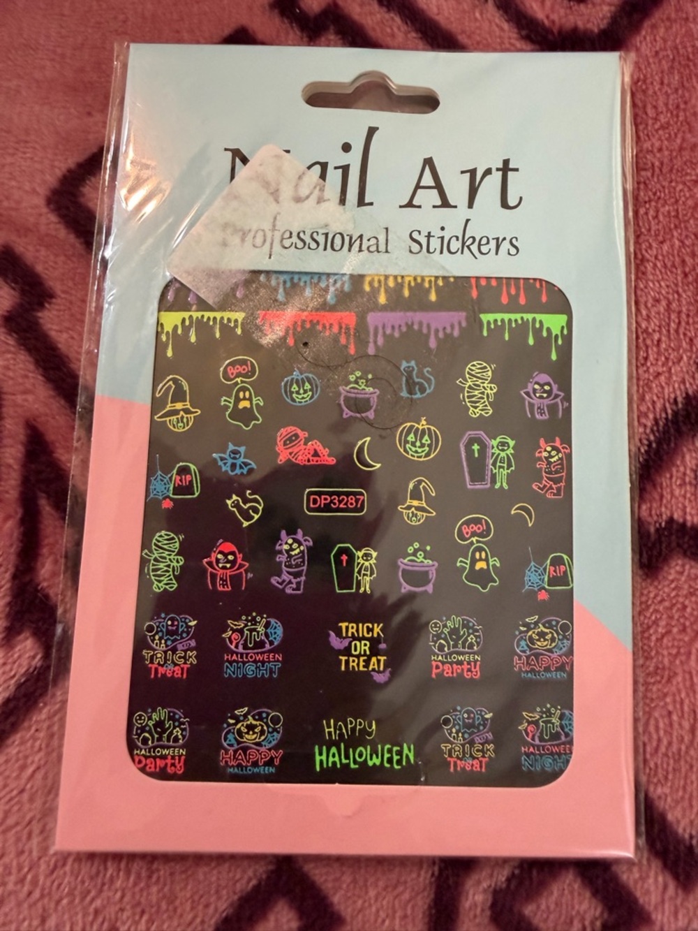 Nail Art Professional Stickers - Halloween Neon Multicolor
